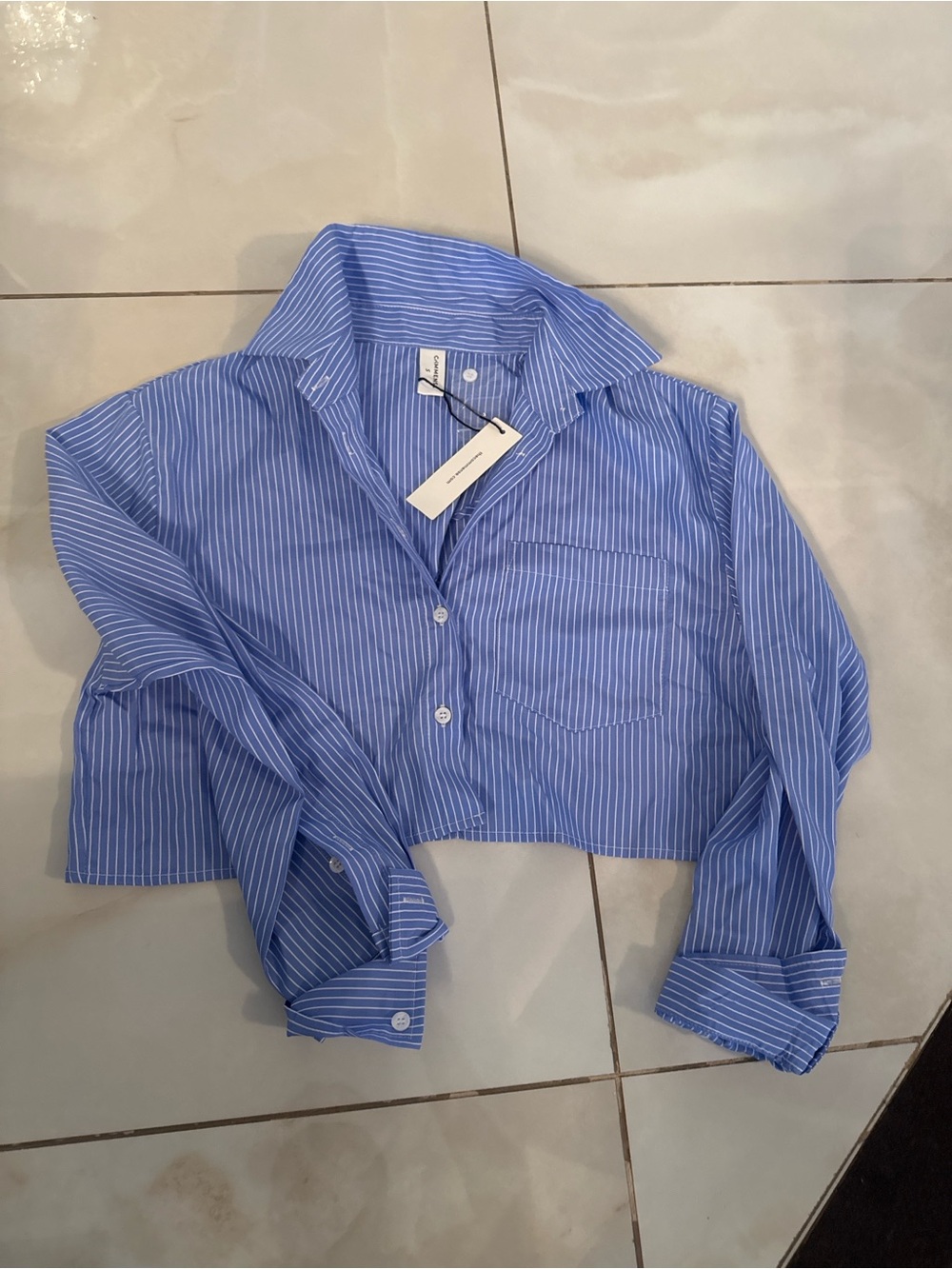 Commense Blue and White Pinstripe Shirt